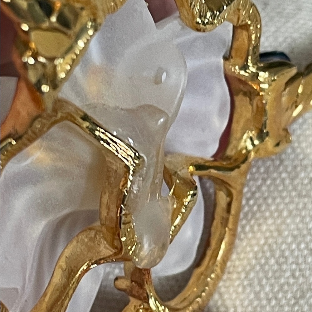 Vintage signed  craft Elegant Goldtone Floral Necklace - Picture 6 of 7